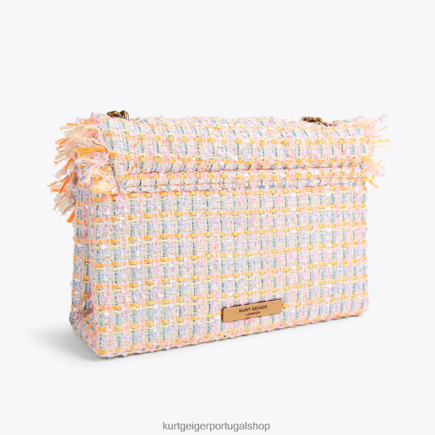 Kurt Geiger mulheres bolsa london tweed média kensington 8J6X0011 laranja | bolsas
