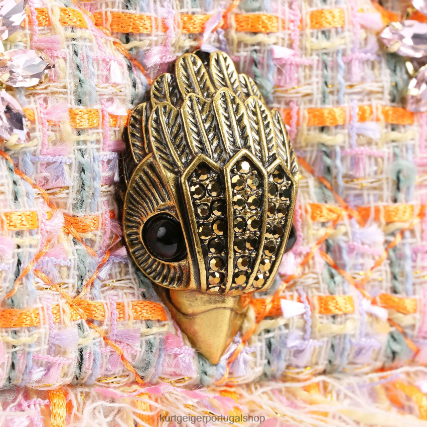 Kurt Geiger mulheres bolsa london tweed média kensington 8J6X0011 laranja | bolsas