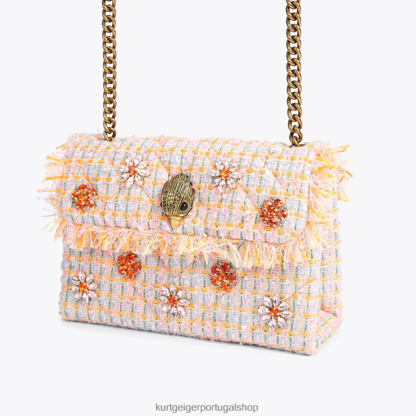 Kurt Geiger mulheres bolsa london tweed média kensington 8J6X0011 laranja | bolsas