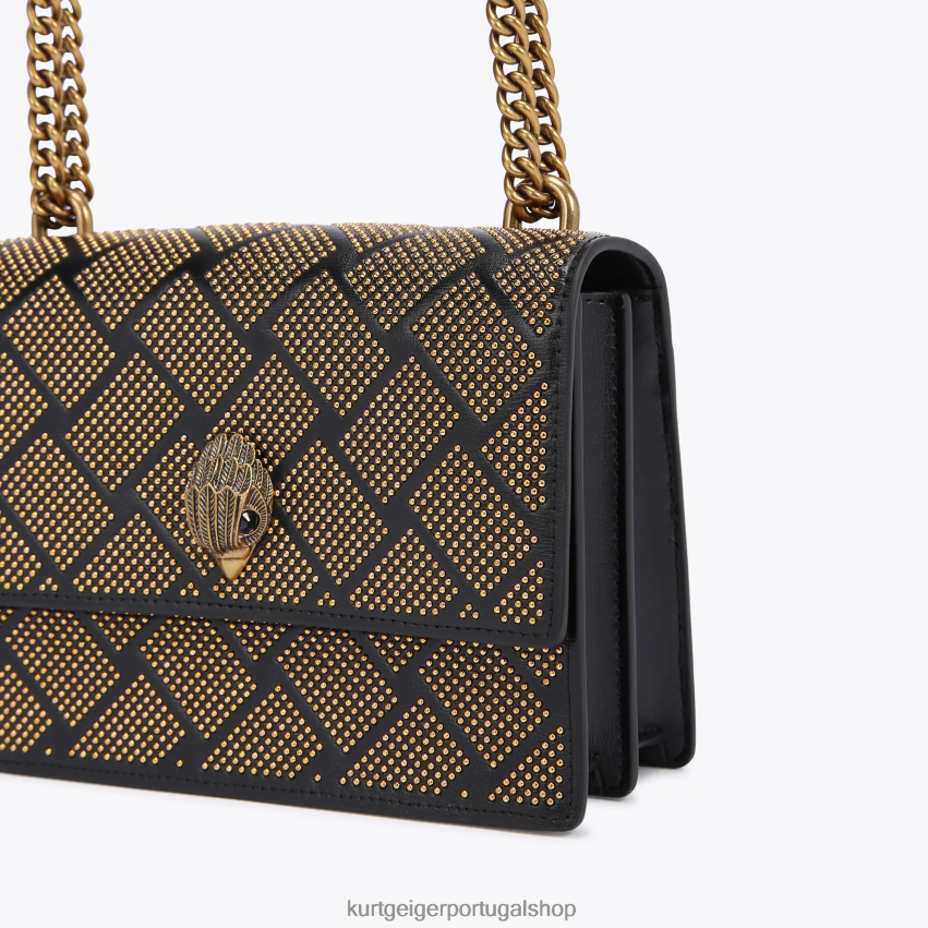 Kurt Geiger mulheres corpo cruzado shoreditch londres 8J6X00118 preto outro | bolsas