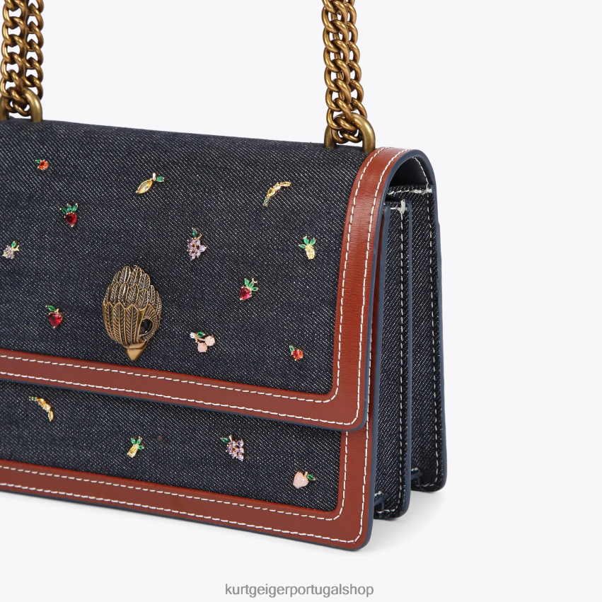 Kurt Geiger mulheres corpo cruzado shoreditch londres 8J6X00121 azul outro | bolsas