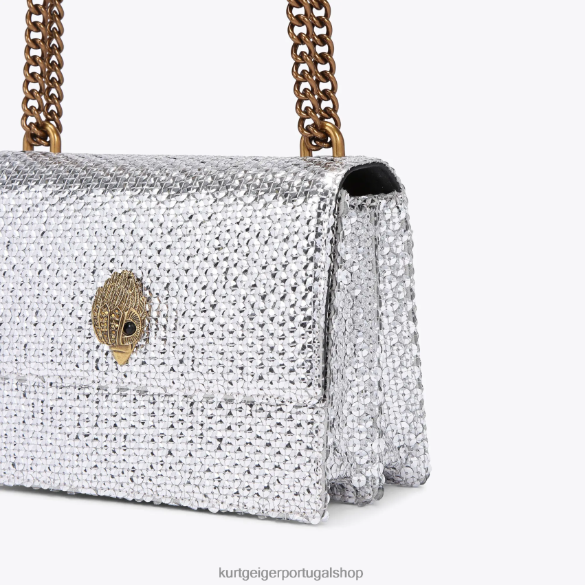 Kurt Geiger mulheres corpo cruzado shoreditch londres 8J6X00122 prata | bolsas