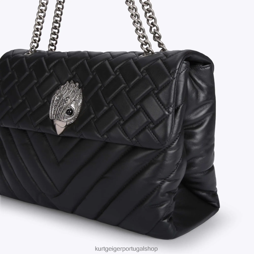 Kurt Geiger mulheres londres couro xxl kensington 8J6X0064 preto | bolsas