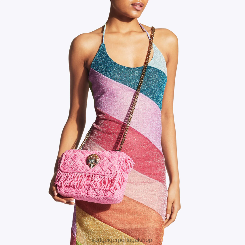 Kurt Geiger mulheres londres crochê kensington 8J6X0044 rosa | bolsas