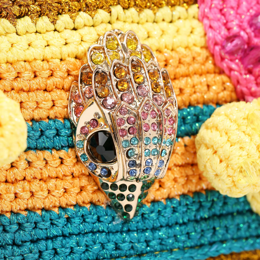 Kurt Geiger mulheres londres crochê kensington 8J6X0082 combinação de ouro | bolsas