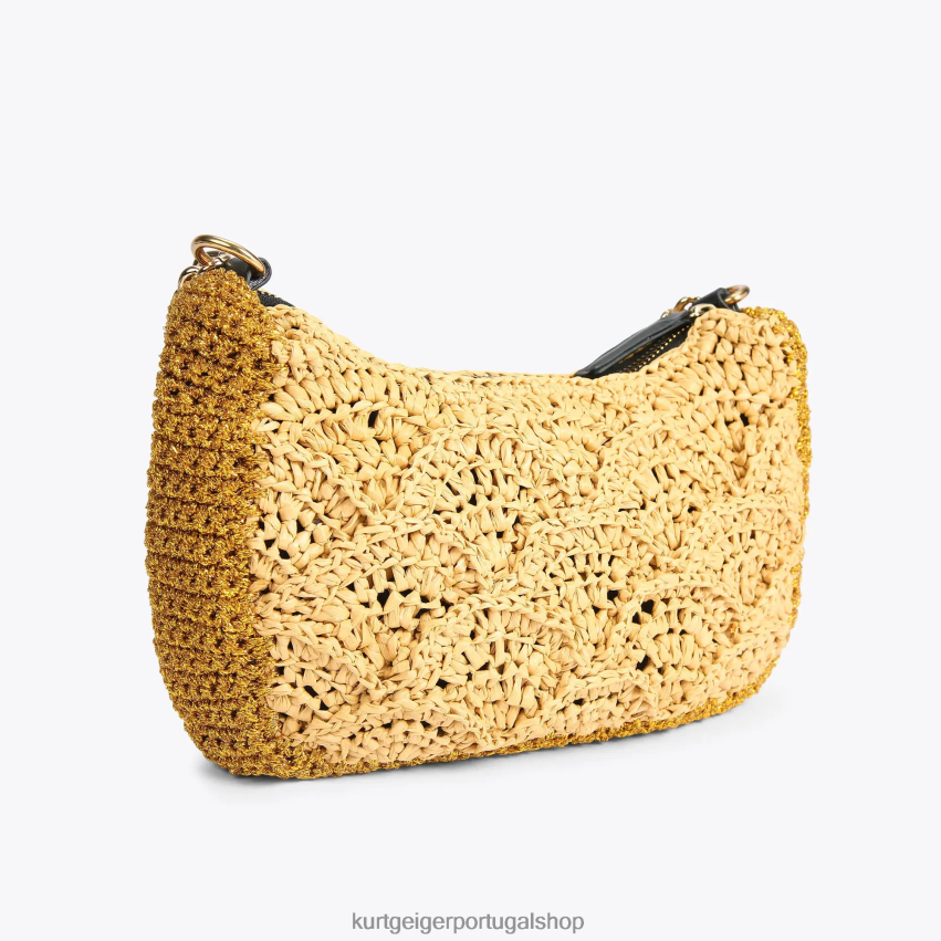 Kurt Geiger mulheres londres crochê multi crossbody 8J6X00471 ouro | bolsas
