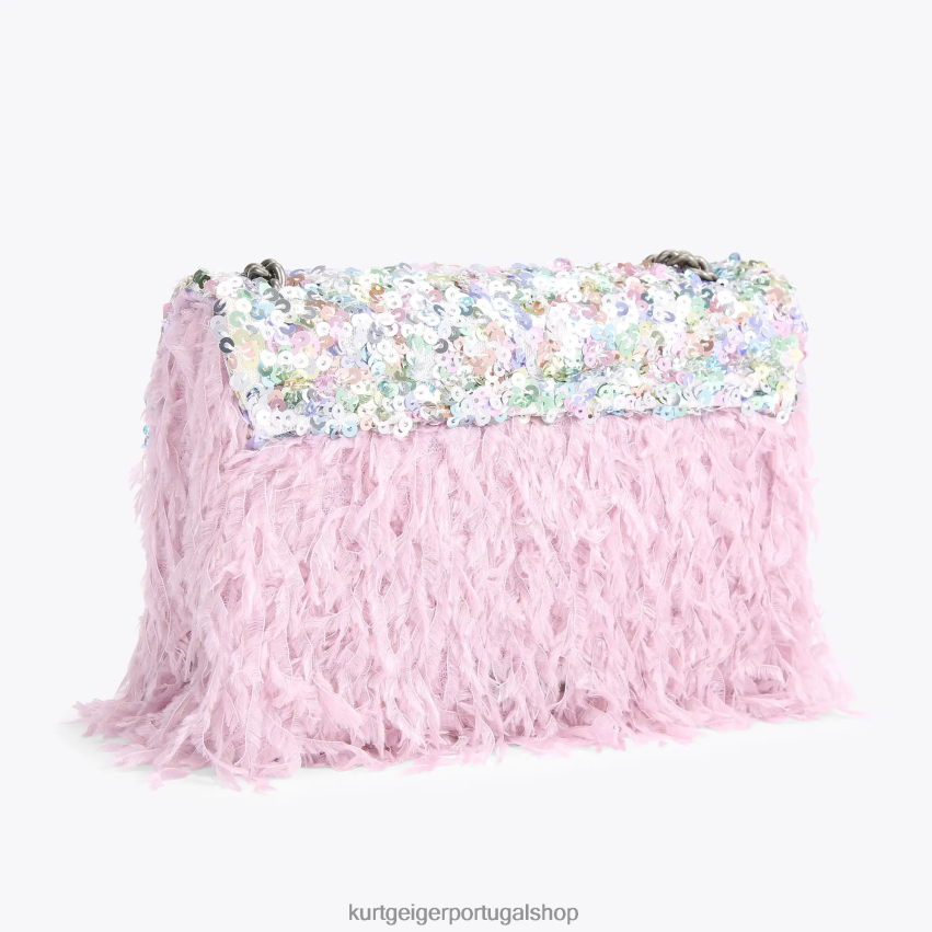 Kurt Geiger mulheres londres lantejoulas médio kensington 8J6X0043 combinação rosa | bolsas