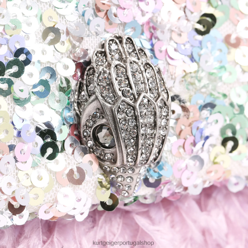 Kurt Geiger mulheres londres lantejoulas médio kensington 8J6X0043 combinação rosa | bolsas