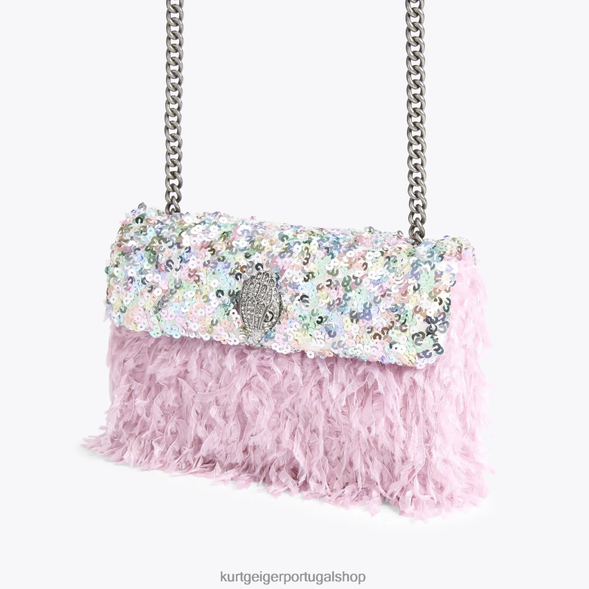 Kurt Geiger mulheres londres lantejoulas médio kensington 8J6X0043 combinação rosa | bolsas