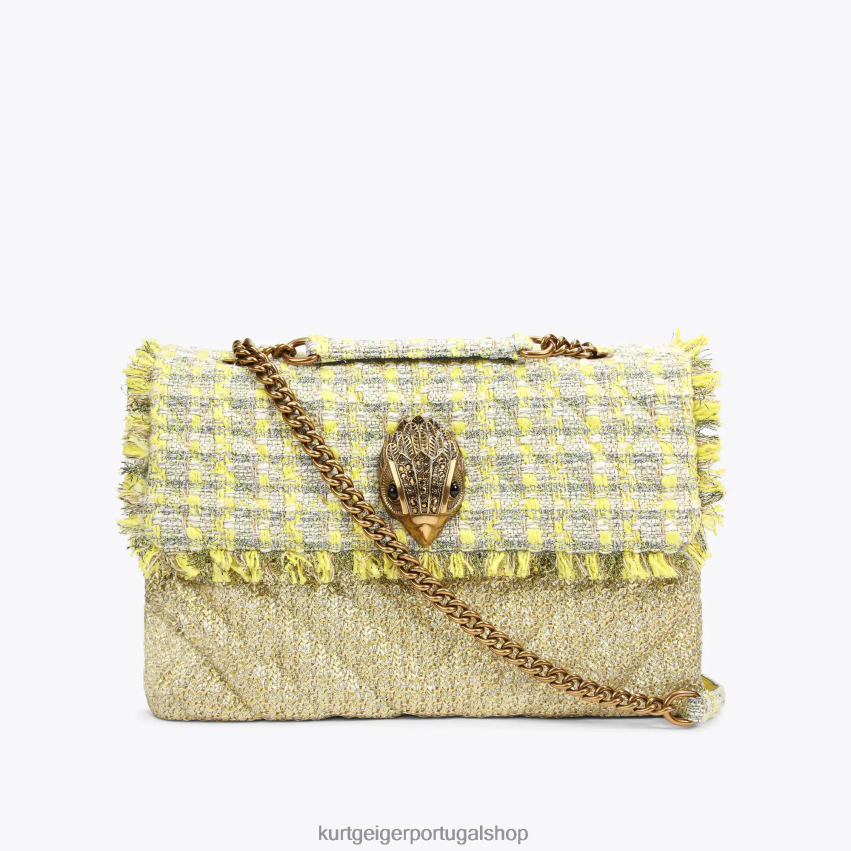 Kurt Geiger mulheres londres ráfia xxl kensington 8J6X0081 amarelo | bolsas