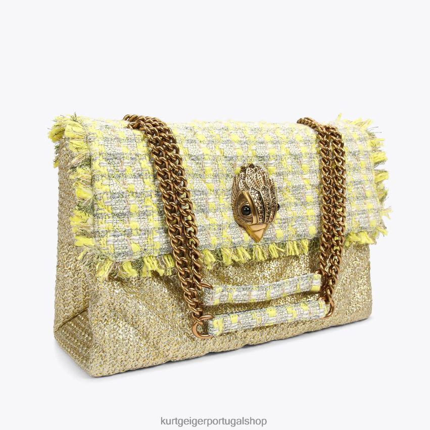 Kurt Geiger mulheres londres ráfia xxl kensington 8J6X0081 amarelo | bolsas