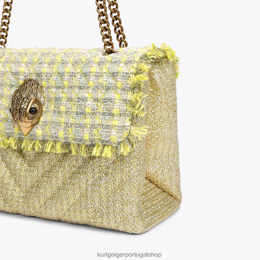 Kurt Geiger mulheres londres ráfia xxl kensington 8J6X0081 amarelo | bolsas