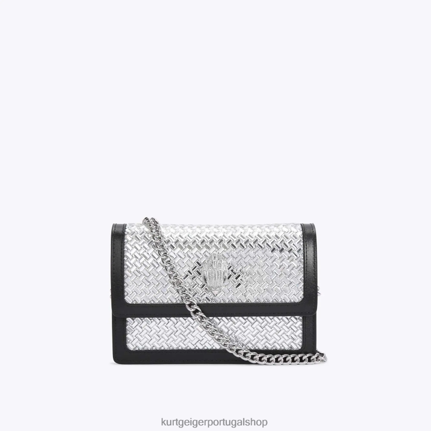 Kurt Geiger mulheres londres shoreditch pequeno corpo cruzado 8J6X00129 combinação de prata | bolsas
