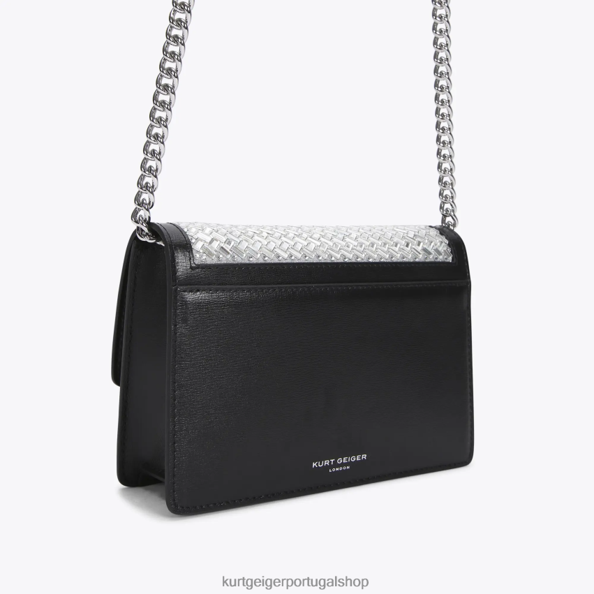 Kurt Geiger mulheres londres shoreditch pequeno corpo cruzado 8J6X00129 combinação de prata | bolsas