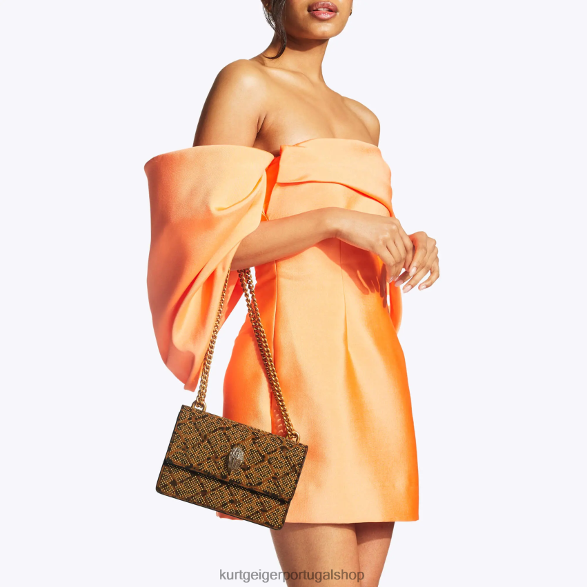 Kurt Geiger mulheres londres shoreditch pequeno corpo cruzado 8J6X00138 combinação marrom escuro | bolsas