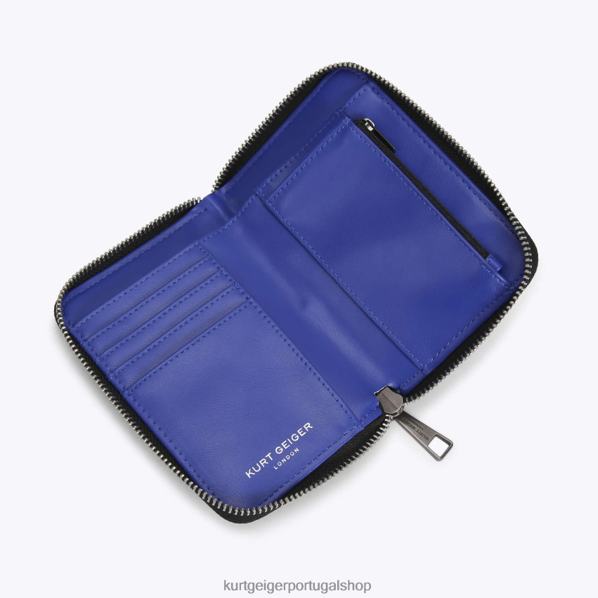Kurt Geiger mulheres Londres carteira pequena com zíper nylon 8J6X00559 azul | bolsas