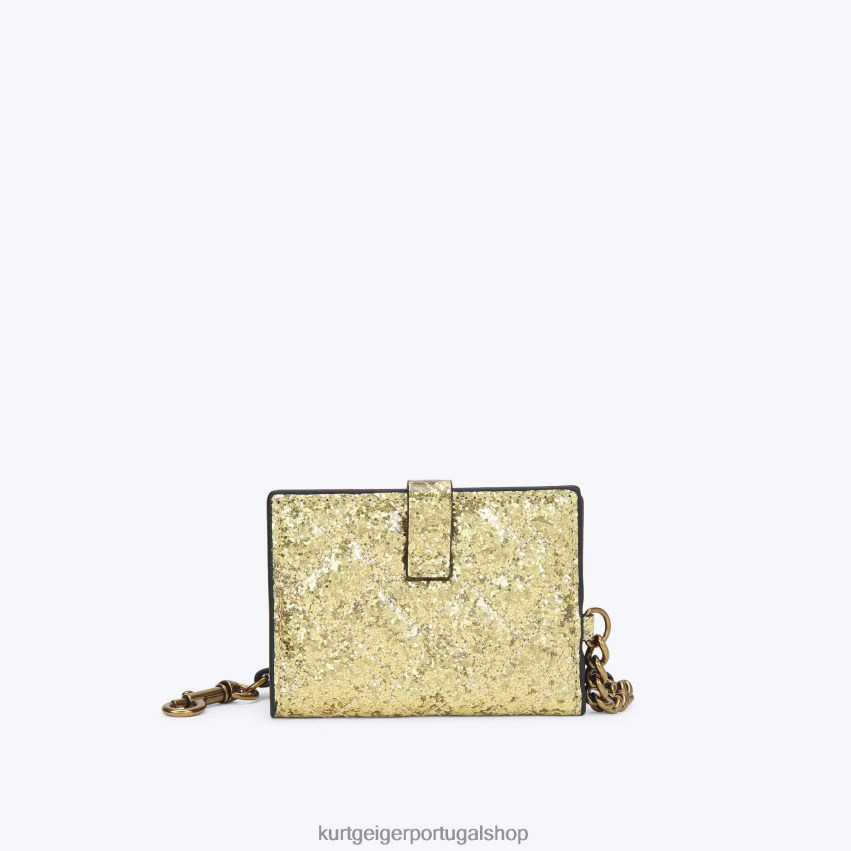 Kurt Geiger mulheres cartão espelho londres kensington 8J6X00566 ouro | bolsas