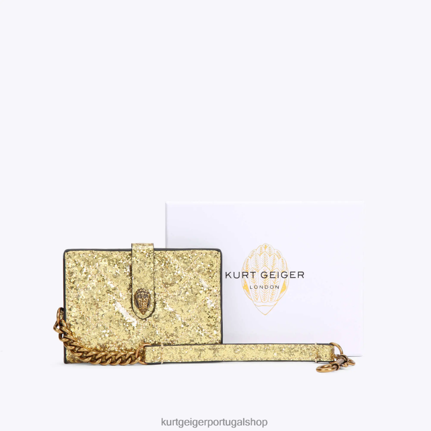 Kurt Geiger mulheres cartão espelho londres kensington 8J6X00566 ouro | bolsas