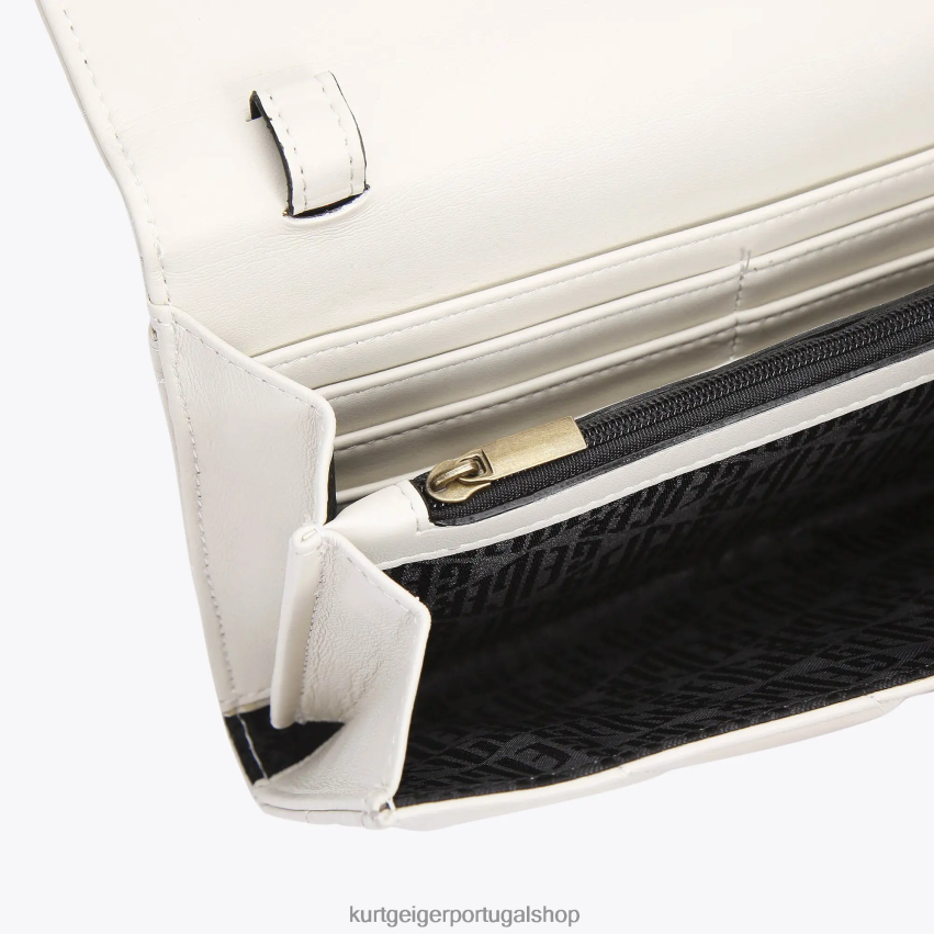 Kurt Geiger mulheres carteira com corrente olho londres kensington 8J6X0056 osso | bolsas