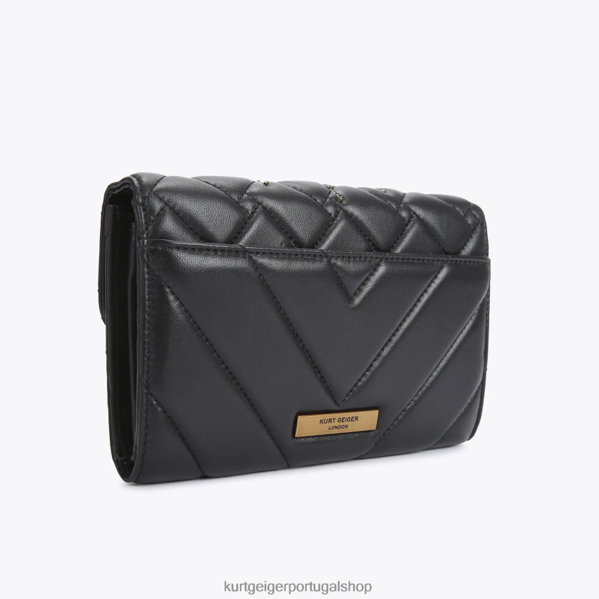 Kurt Geiger mulheres carteira de olho de corrente londres kensington 8J6X0096 preto | bolsas