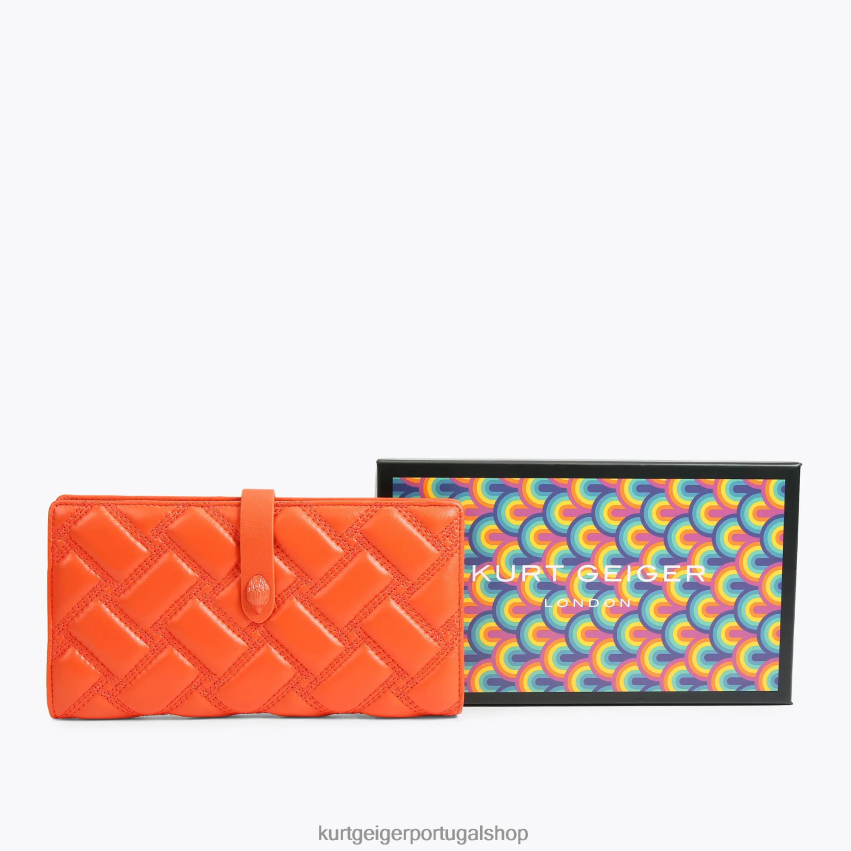 Kurt Geiger mulheres carteira macia de couro londrina 8J6X00275 laranja | bolsas