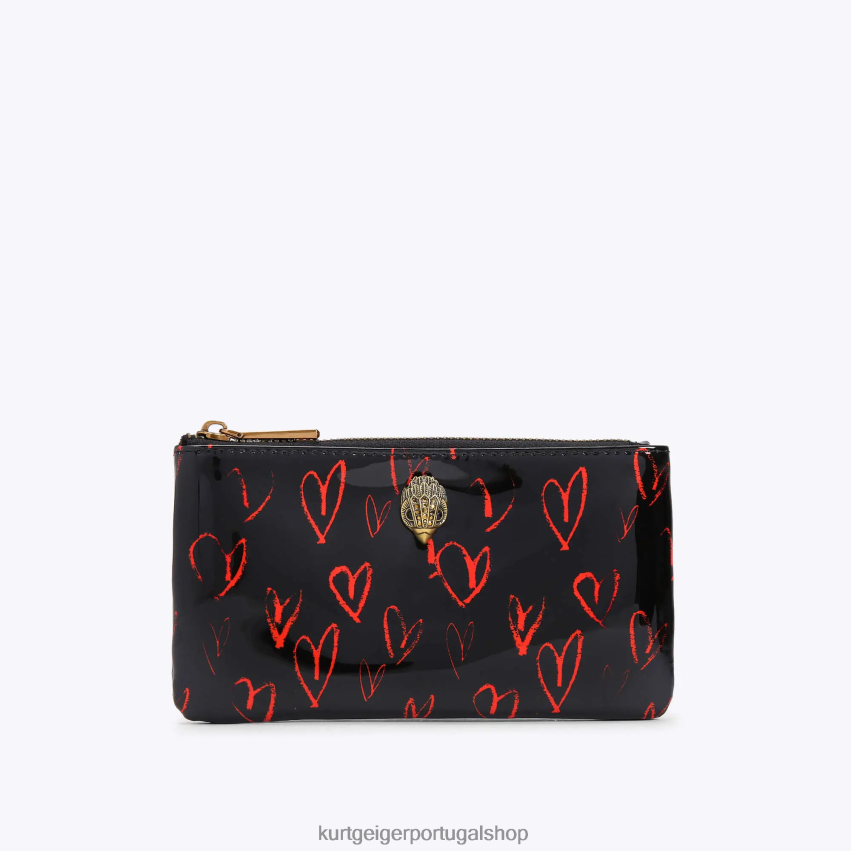 Kurt Geiger mulheres conjunto de presente de bolsa de águia de Londres 8J6X00499 preto vermelho | bolsas