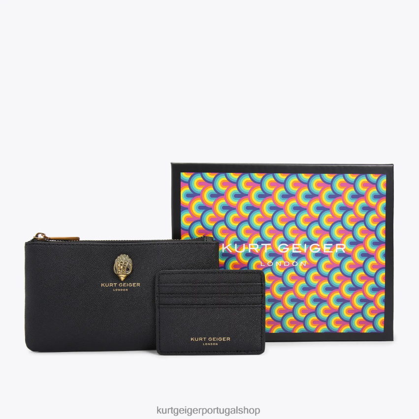 Kurt Geiger mulheres conjunto de presente de bolsa de águia de Londres 8J6X00500 preto | bolsas