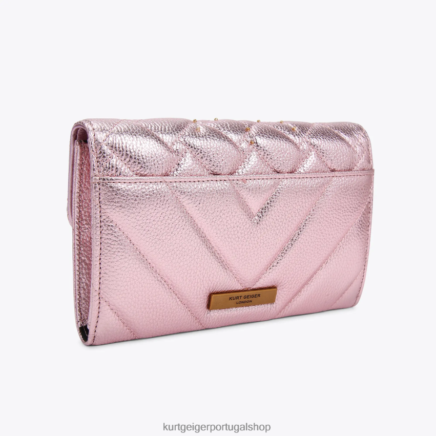 Kurt Geiger mulheres olho de carteira com corrente londres kensington 8J6X00110 Rosa pálido | bolsas