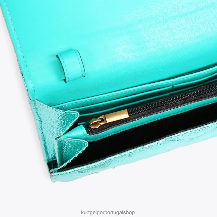 Kurt Geiger mulheres olho de carteira com corrente londres kensington 8J6X00111 cerceta | bolsas