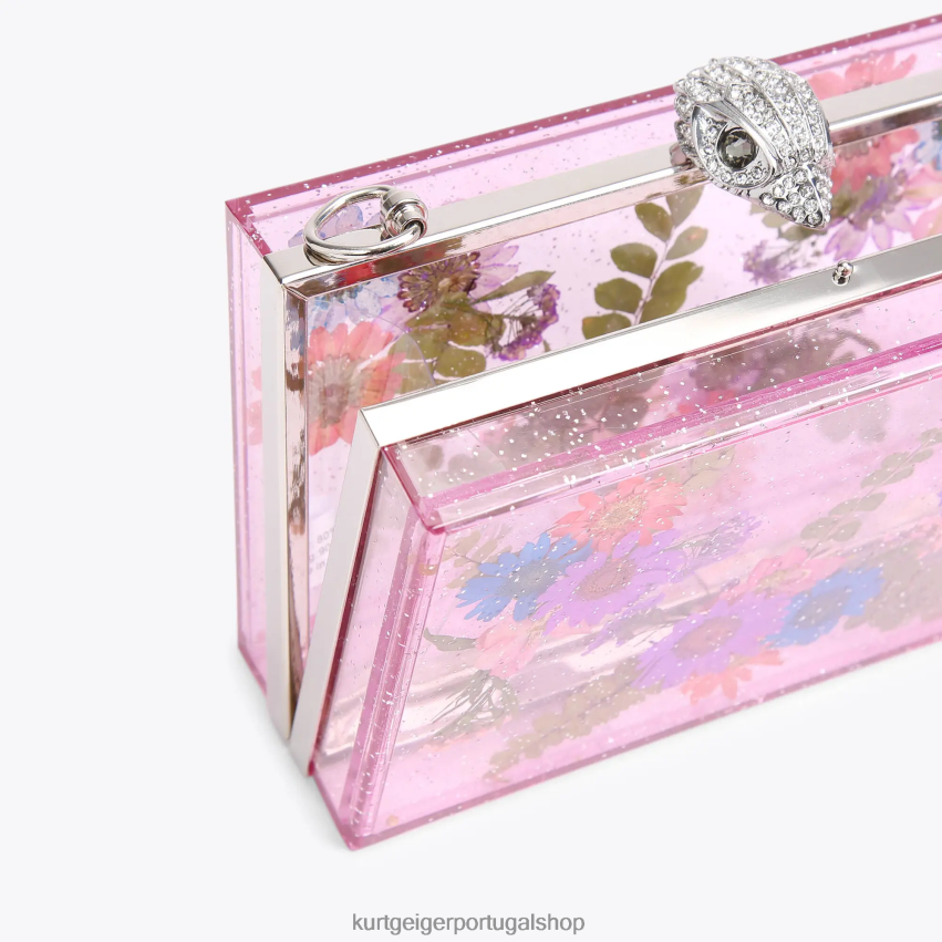 Kurt Geiger mulheres embreagem de caixa de flores de Londres 8J6X00477 rosa | bolsas