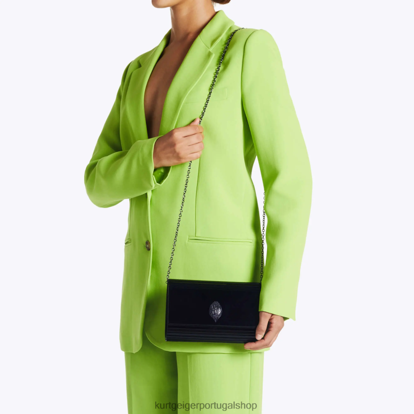 Kurt Geiger mulheres festa em londres eagle clutch drench 8J6X00263 preto | bolsas