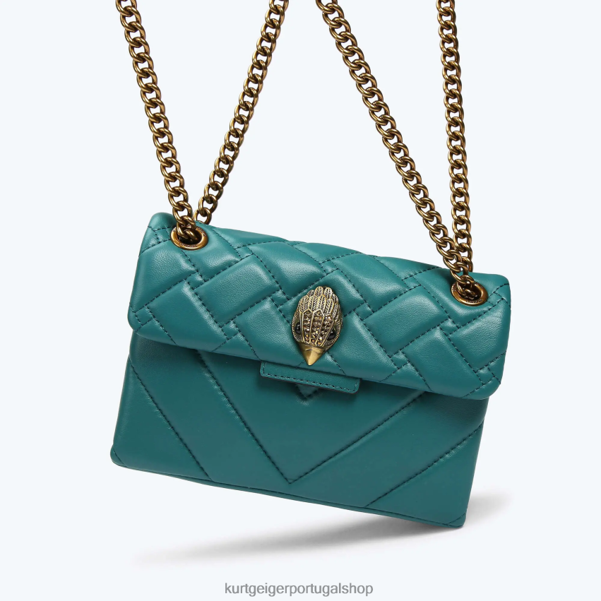 Kurt Geiger mulheres Londres couro mini kensington 8J6X0049 gasolina | bolsas