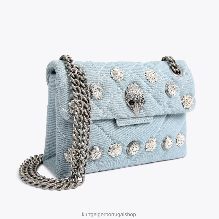Kurt Geiger mulheres Londres cristal mini kensington 8J6X0090 azul pálido | bolsas