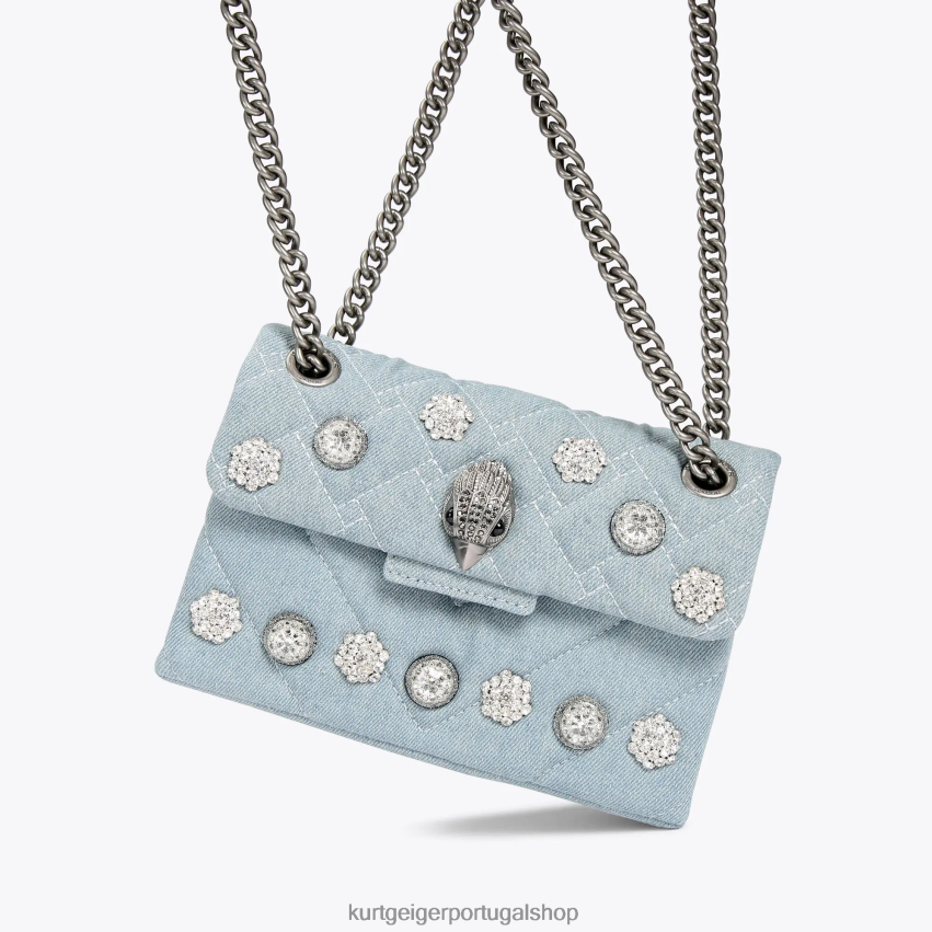 Kurt Geiger mulheres Londres cristal mini kensington 8J6X0090 azul pálido | bolsas