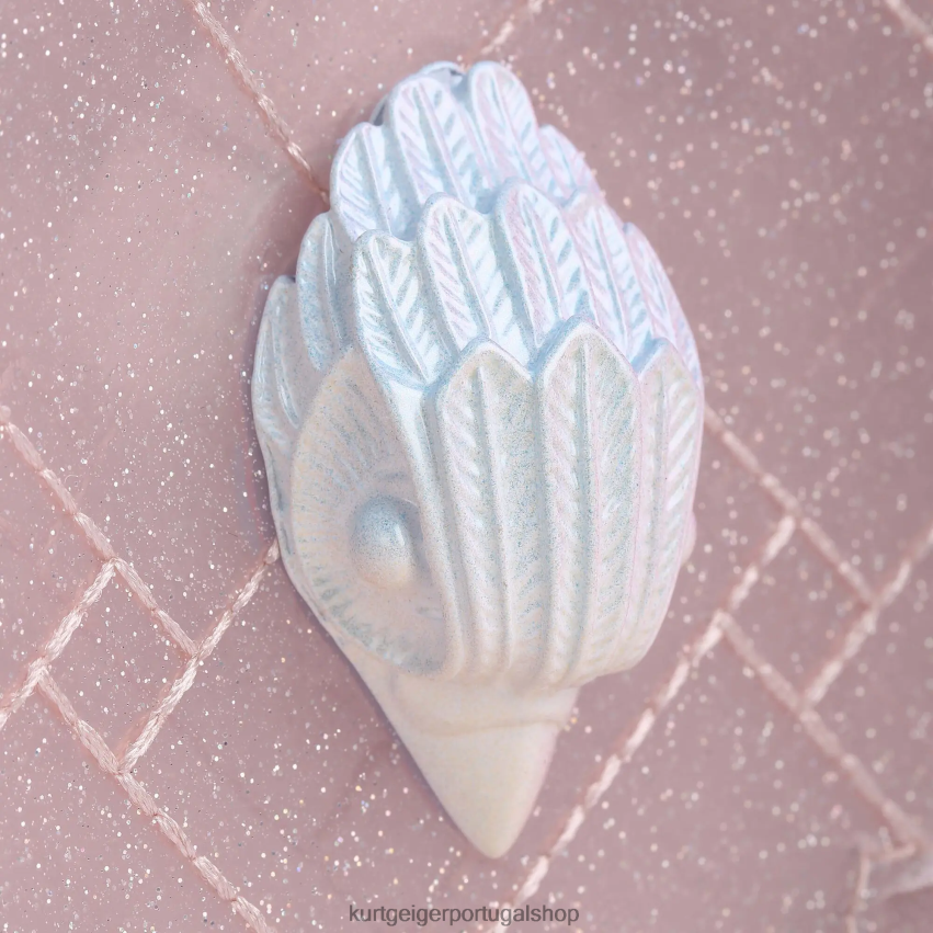 Kurt Geiger mulheres Londres glitter mini kensington 8J6X0066 Rosa pálido | bolsas