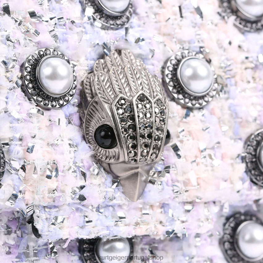 Kurt Geiger mulheres Londres tweed mini kensington 8J6X0086 lilás | bolsas