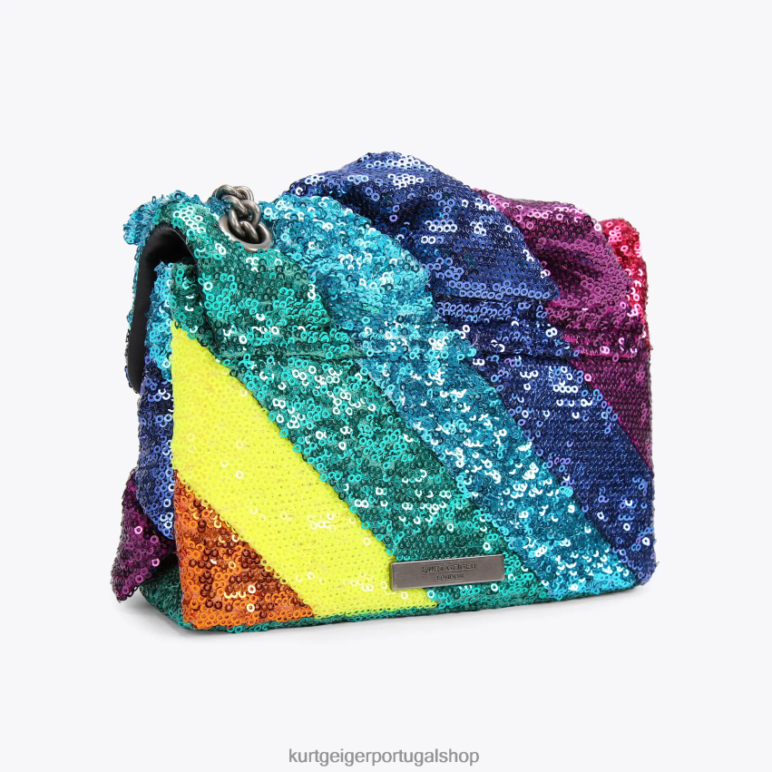 Kurt Geiger mulheres londres lantejoulas babados mini kensington 8J6X0022 vários/outros | bolsas