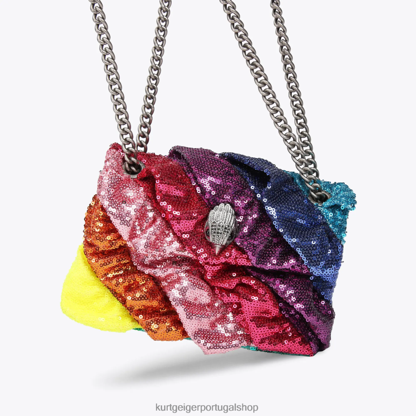 Kurt Geiger mulheres londres lantejoulas babados mini kensington 8J6X0022 vários/outros | bolsas