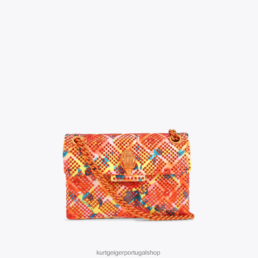 Kurt Geiger mulheres tecido londrino mini kensington 8J6X0013 laranja | bolsas