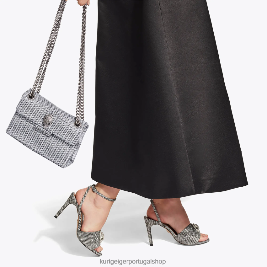 Kurt Geiger mulheres tecido londrino mini kensington 8J6X0035 prata | bolsas