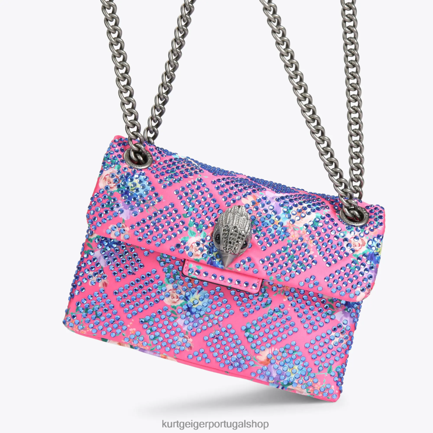 Kurt Geiger mulheres tecido londrino mini kensington 8J6X0036 combinação rosa | bolsas