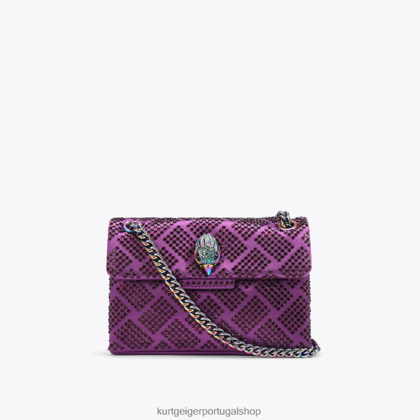 Kurt Geiger mulheres tecido londrino mini kensington 8J6X0037 roxo | bolsas
