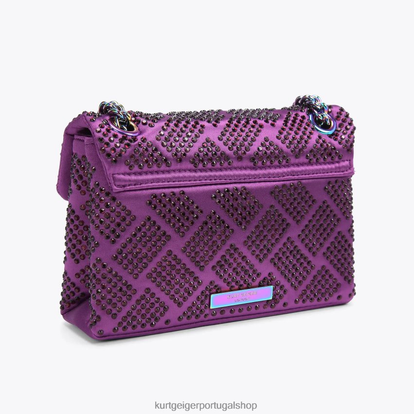 Kurt Geiger mulheres tecido londrino mini kensington 8J6X0037 roxo | bolsas