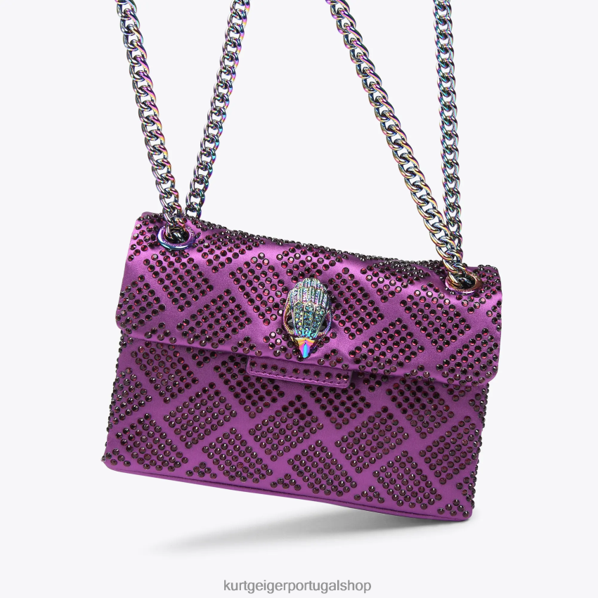Kurt Geiger mulheres tecido londrino mini kensington 8J6X0037 roxo | bolsas