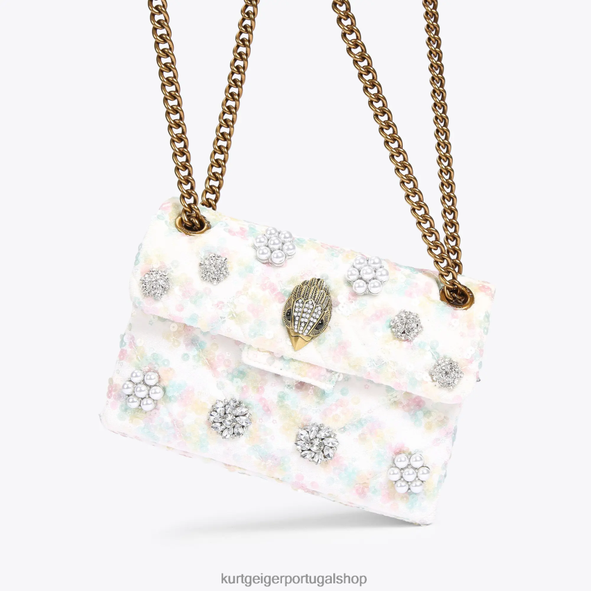 Kurt Geiger mulheres tecido londrino mini kensington 8J6X0039 branco | bolsas