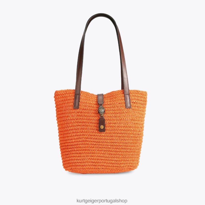 Kurt Geiger mulheres bolsa de ráfia hampton londres 8J6X00458 laranja | bolsas