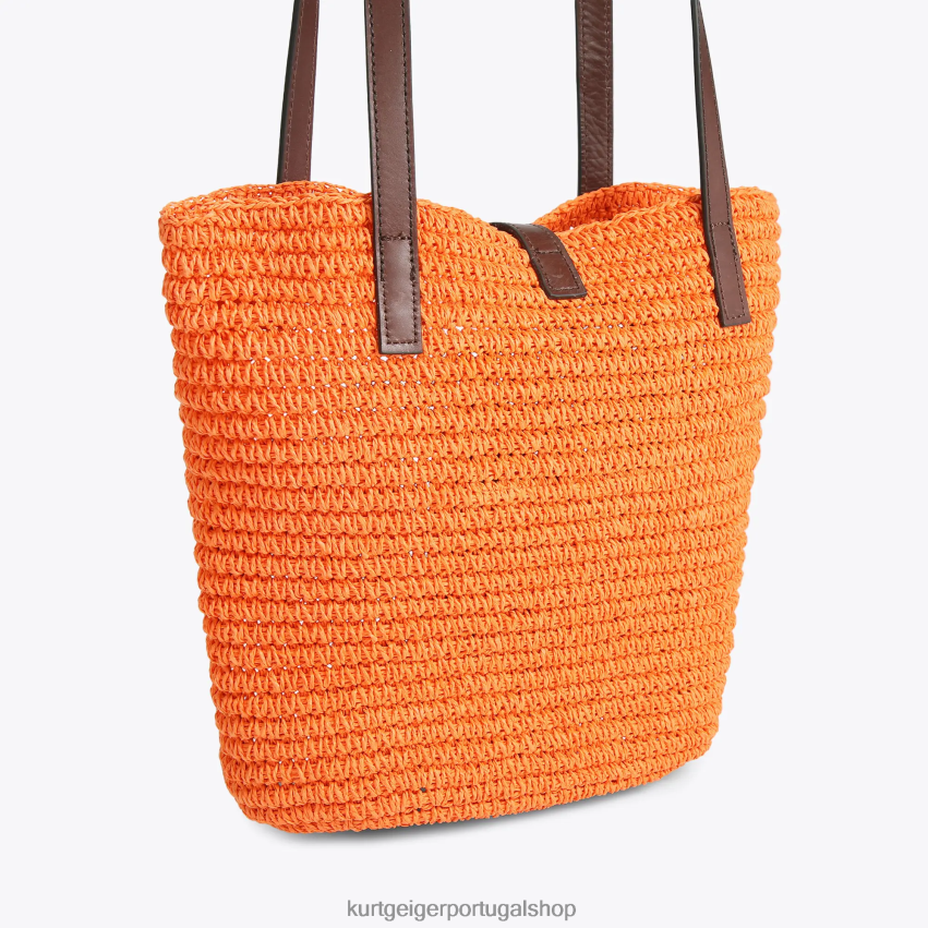 Kurt Geiger mulheres bolsa de ráfia hampton londres 8J6X00458 laranja | bolsas