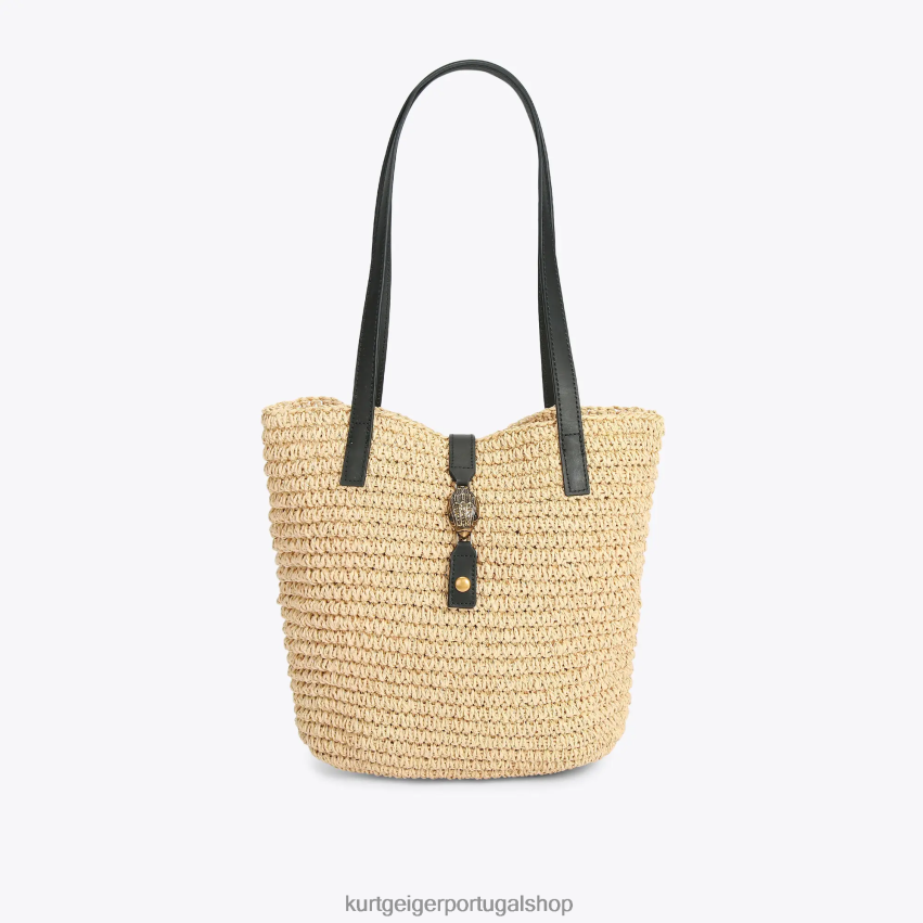 Kurt Geiger mulheres bolsa de ráfia hampton londres 8J6X00462 bege | bolsas