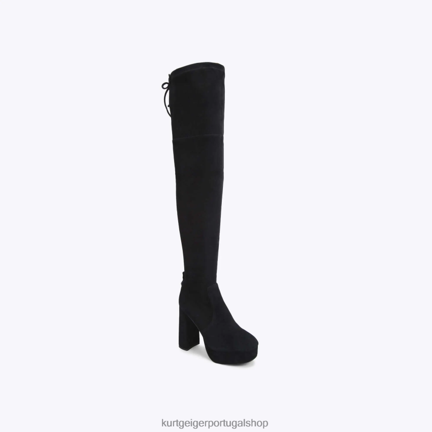Kurt Geiger mulheres bota london pierra plataforma over the knee 8J6X00414 preto | calçados
