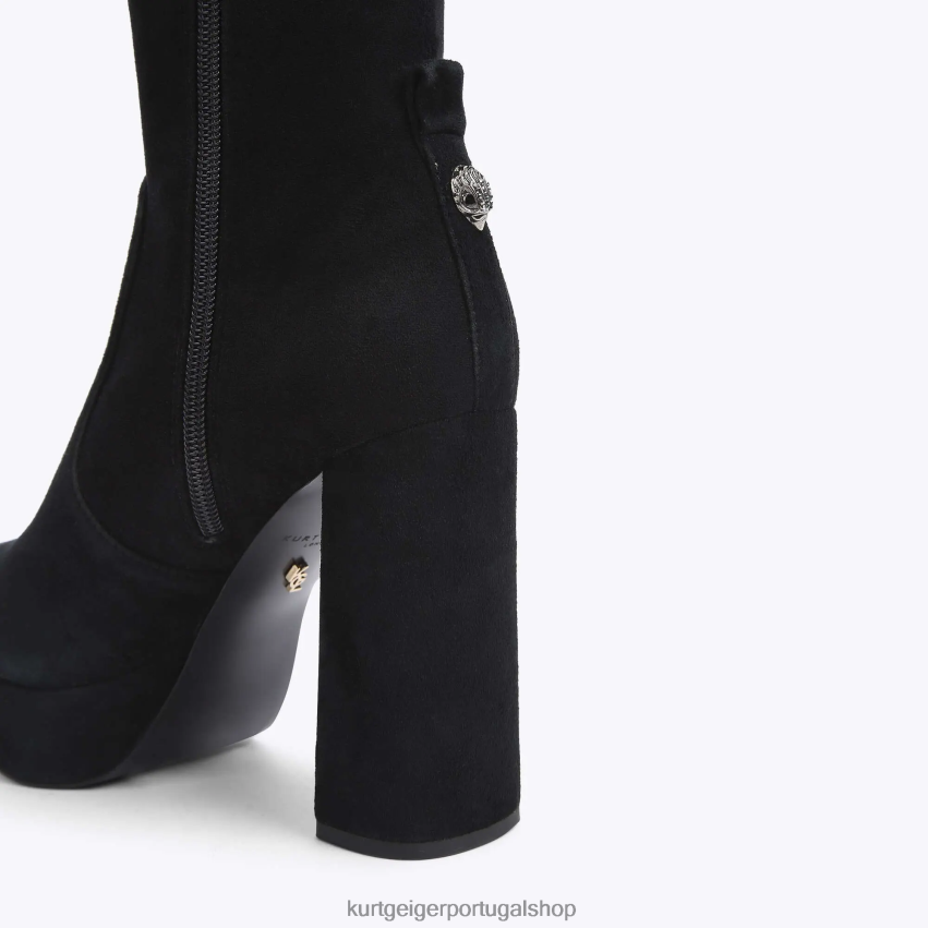 Kurt Geiger mulheres bota london pierra plataforma over the knee 8J6X00414 preto | calçados